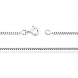 Chaine or blanc 18 carats maille gourmette 40 cm