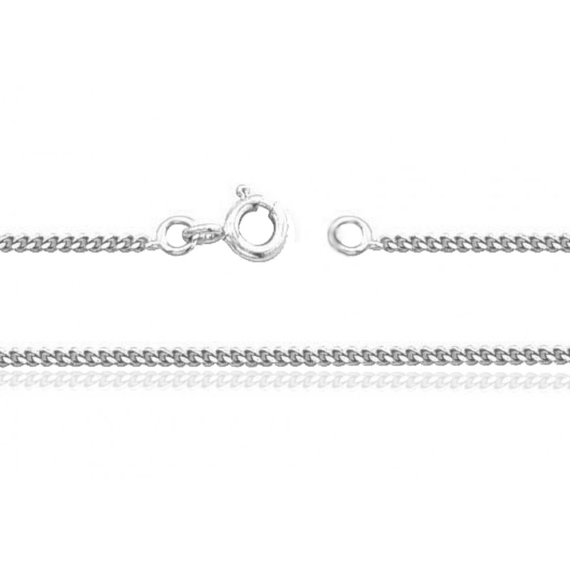 Chaine or blanc 18 carats maille gourmette 55 cm