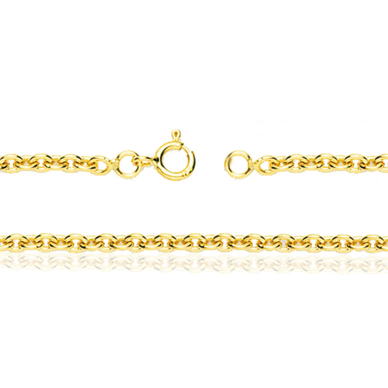 Chaine or jaune 18 carats maille forçat - 40 cm