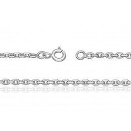 Chaine or blanc 18 carats maille forçat - 42 cm