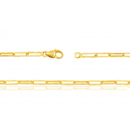 Chaine or jaune 18 carats maille forçat rectangle 40 cm