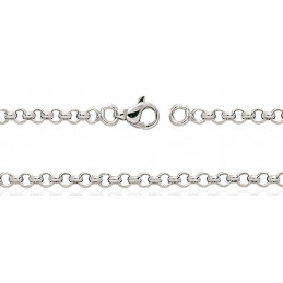 Chaine or blanc 18 carats maille jaseron 40 cm