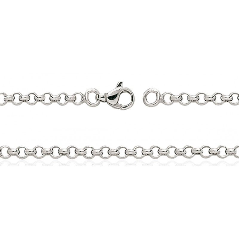 Chaine or blanc 18 carats maille jaseron 40 cm
