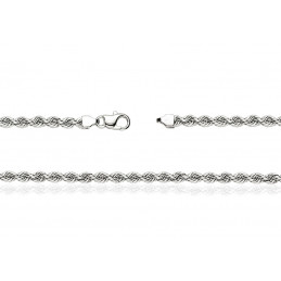 Chaine en or blanc 18 carats maille corde 45 cm