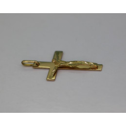 Pendentif or 18 carats "croix et Christ"