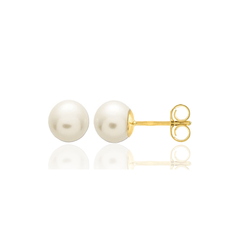 Boucles d'oreilles perles de culture 5 mm et or 18 carats