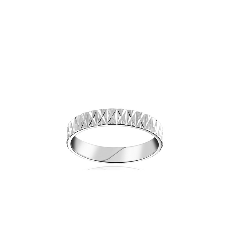 Alliance or blanc 18 carats "Amadeo" 4 mm pour homme