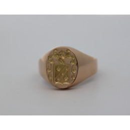 Chevalière or 18 carats blason pour homme 15 x 12 mm