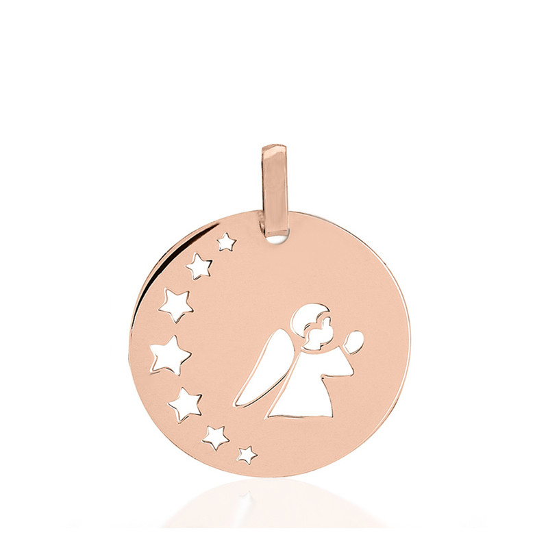 Medaille ange en or rose 18 carats