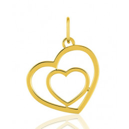 Pendentif or jaune 18 carats "cœur double"