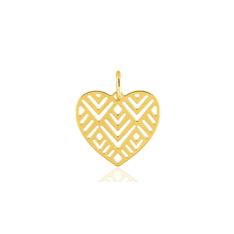 Pendentif or jaune 18 carats "cœur tribal"