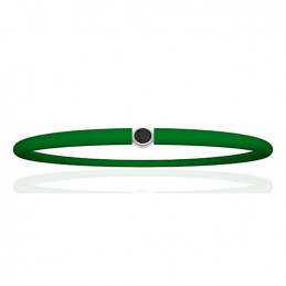 Bracelet "My First Diamond" cordon vert et diamant noir 0,03 carat
