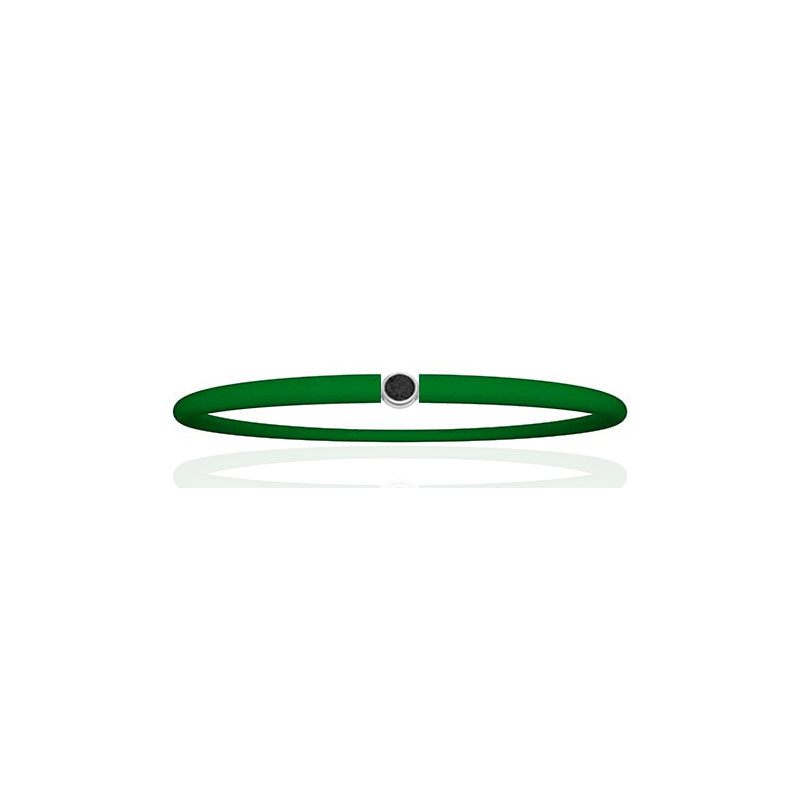 Bracelet "My First Diamond" cordon vert et diamant noir 0,03 carat