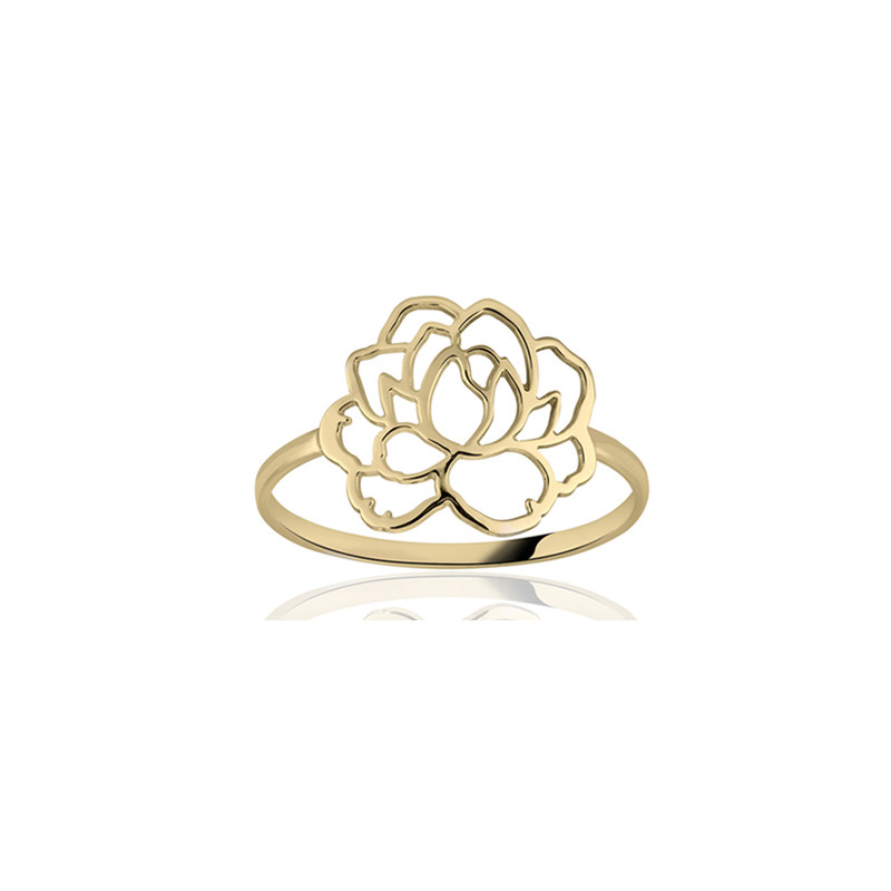 Bague or jaune 18 carats "pivoine"