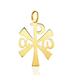 Pendentif croix Chrisme or jaune 18 carats