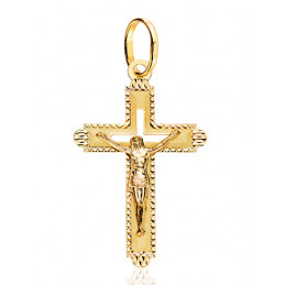 Croix et Christ or jaune 18 carats