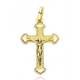 Croix et Christ or jaune 18 carats