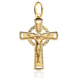 Croix et Christ or jaune 18 carats