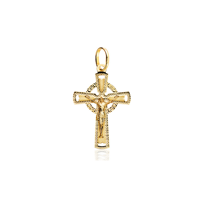 Croix et Christ or jaune 18 carats