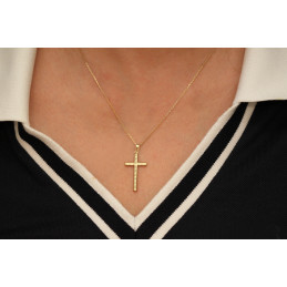 Pendentif croix or jaune 18 carats