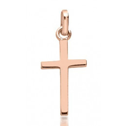 Pendentif croix or rose 18 carats