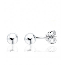 Boucles d'oreilles or blanc 18 carats "boules"