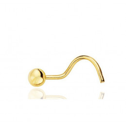 Piercing nez or jaune 18 carats boule