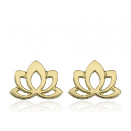 Boucles d'oreilles or jaune 18 carats "fleur de lotus"