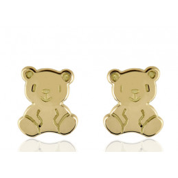 Boucles d'oreilles or jaune 18 carats "ourson"