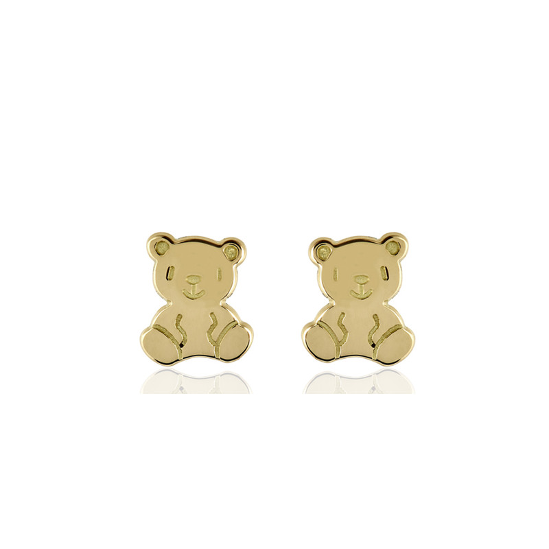 Boucles d'oreilles or jaune 18 carats "ourson"