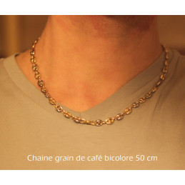 Chaine deux ors 18 carats grain de café