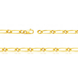 Gourmette or jaune 18 carats "cheval alternée" 3 mm