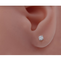 Boucle d'oreille diamant 0,20 carat et or 18 carats pour homme