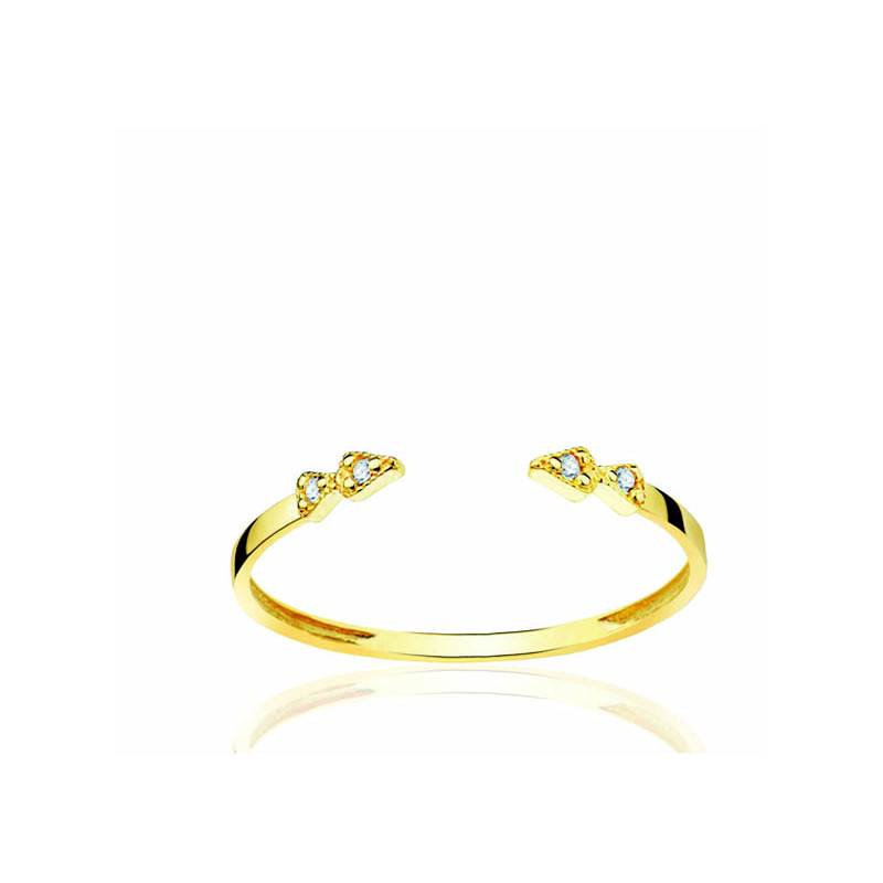 Bague or jaune 18 carats et diamants 0,032 carat