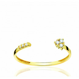 Bague or jaune 18 carats et diamants 0,040 carat