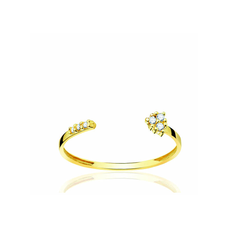 Bague or jaune 18 carats et diamants 0,040 carat