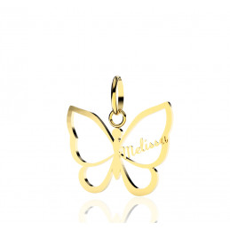 Pendentif or 18 carats personnalisable "papillon"