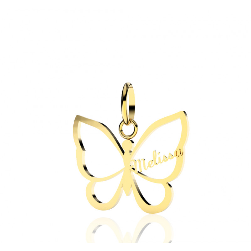 Pendentif or 18 carats personnalisable "papillon"