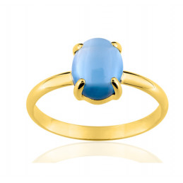 Bague or jaune 18 carats et topaze blue London pour femme