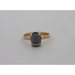 Bague or jaune 18 carats et topaze blue London pour femme