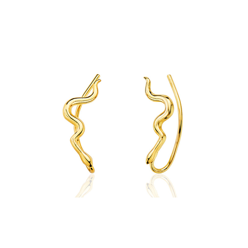 Boucles d'oreilles or 18 carats grimpantes "serpent"