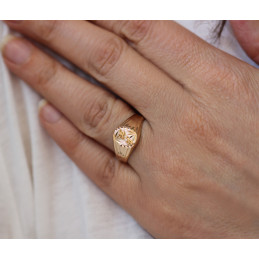 Chevaliere or 9 carats ovale pour femme