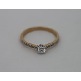 Solitaire or 18 carats et diamant 0,27 carat