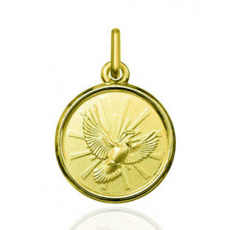 Pendentif or 9 ou 18 carats "colombe" 14 mm