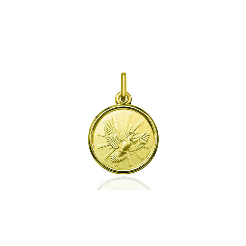 Pendentif or 9 ou 18 carats "colombe" 14 mm