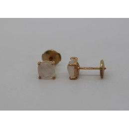 Boucles d'oreilles pierre de lune et or jaune 18 carats