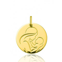 Médaille vierge or 18 carats "Vierge à l'enfant"