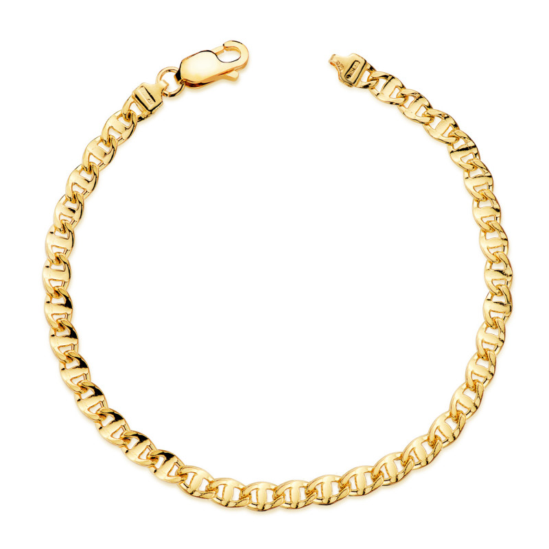 Bracelet homme or jaune 18 carats maille baton