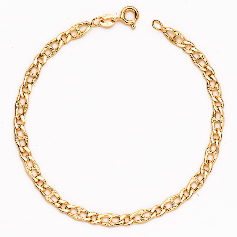 Bracelet homme or jaune 18 carats maille marine