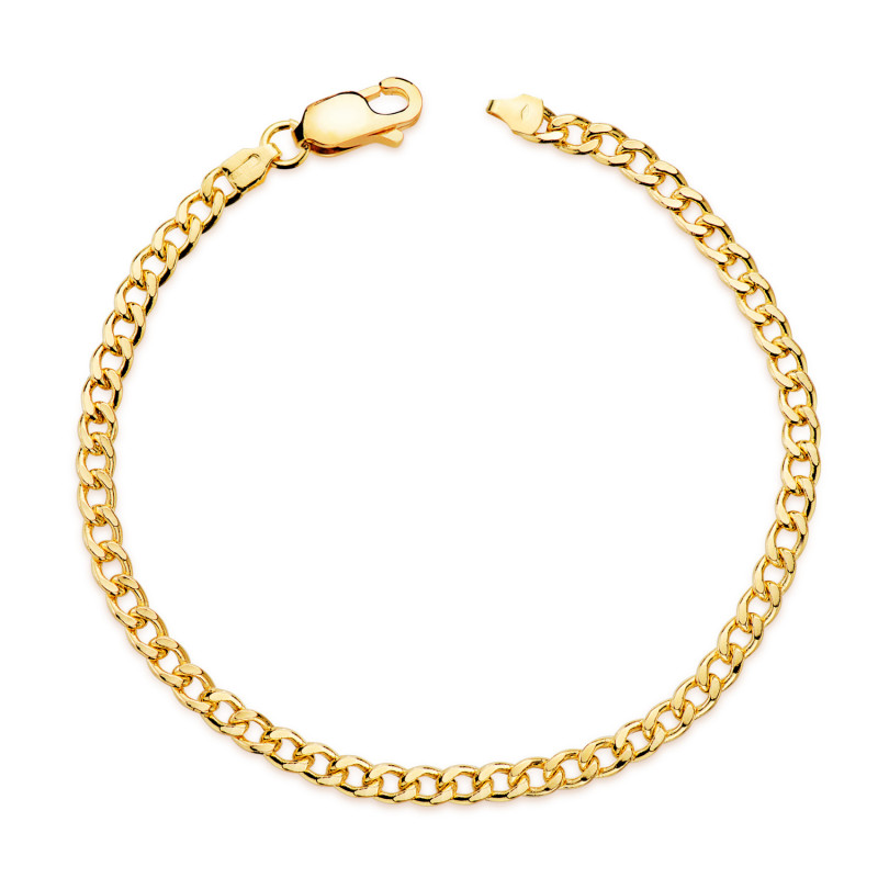 Bracelet homme or 18 carats maille gourmette